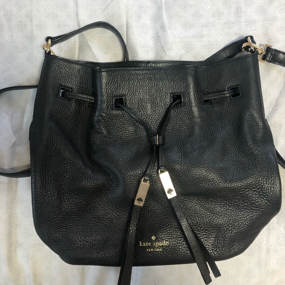 kate spade black leather bucket bag - Picture 3 of 5